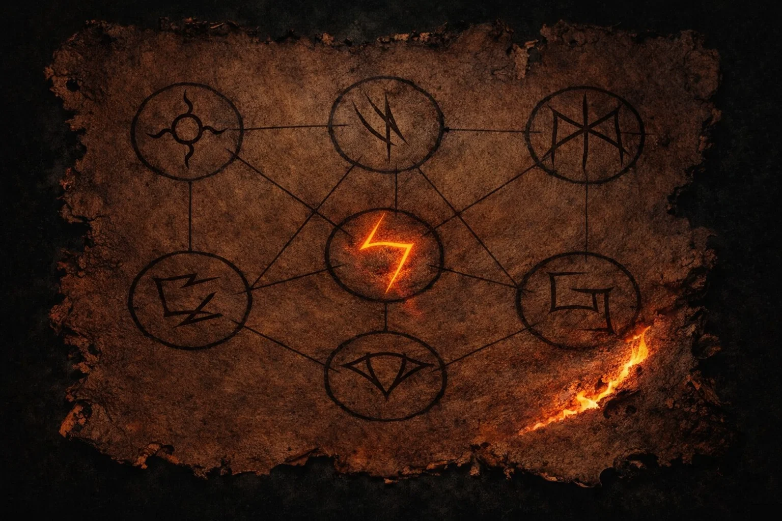 Representação dos Sete Contínuos — estruturas ocultas do universo da Casa Fantasma